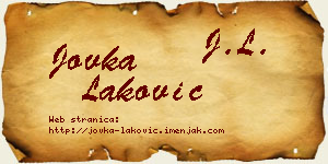 Jovka Laković vizit kartica